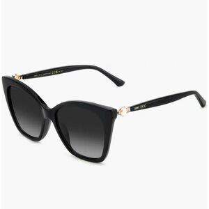 Jimmy Choo Black Gradient Rimless Shield Sunglasses w/Gold Accents Oversized Jimmy Choo | Accessories | Jimmy Choo Black Gradient Rimless  main image 2